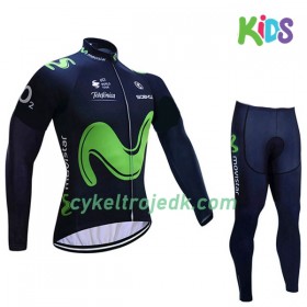 Cykeltøj Langærmet + Cykelbuks Lang Børn 2017 Movistar Team N001